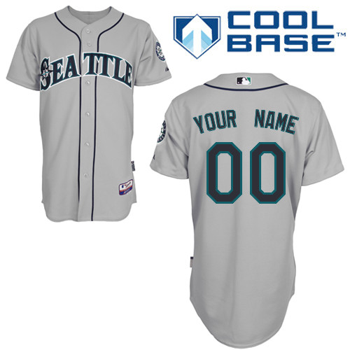 Customized Seattle Mariners MLB Jersey-Men's Authentic Road Gray Cool Base Baseball Jersey